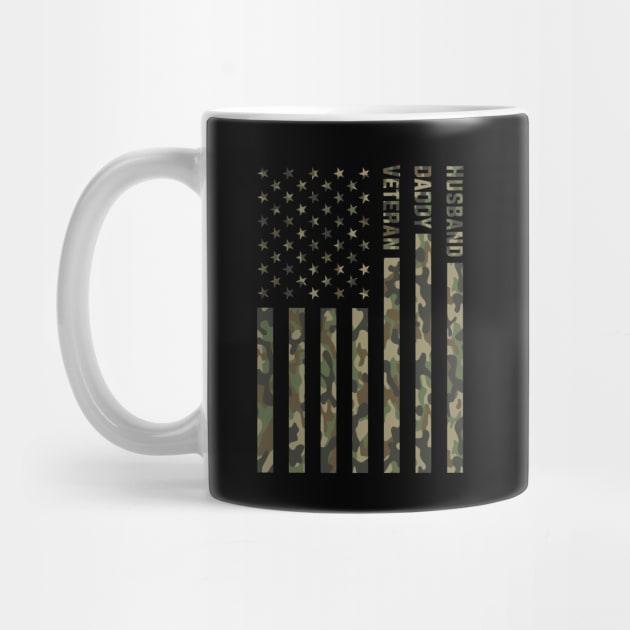 Husband Daddy Veteran Patriotic American Camouflage Fathers Day by mrsmitful01